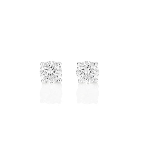 Palomino Solitaire Diamond Stud Earrings in 18 ct White Gold 0.60 ct