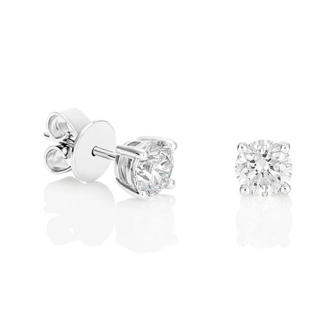 Palomino Solitaire Diamond Stud Earrings in 18 ct White Gold 1.00 ct