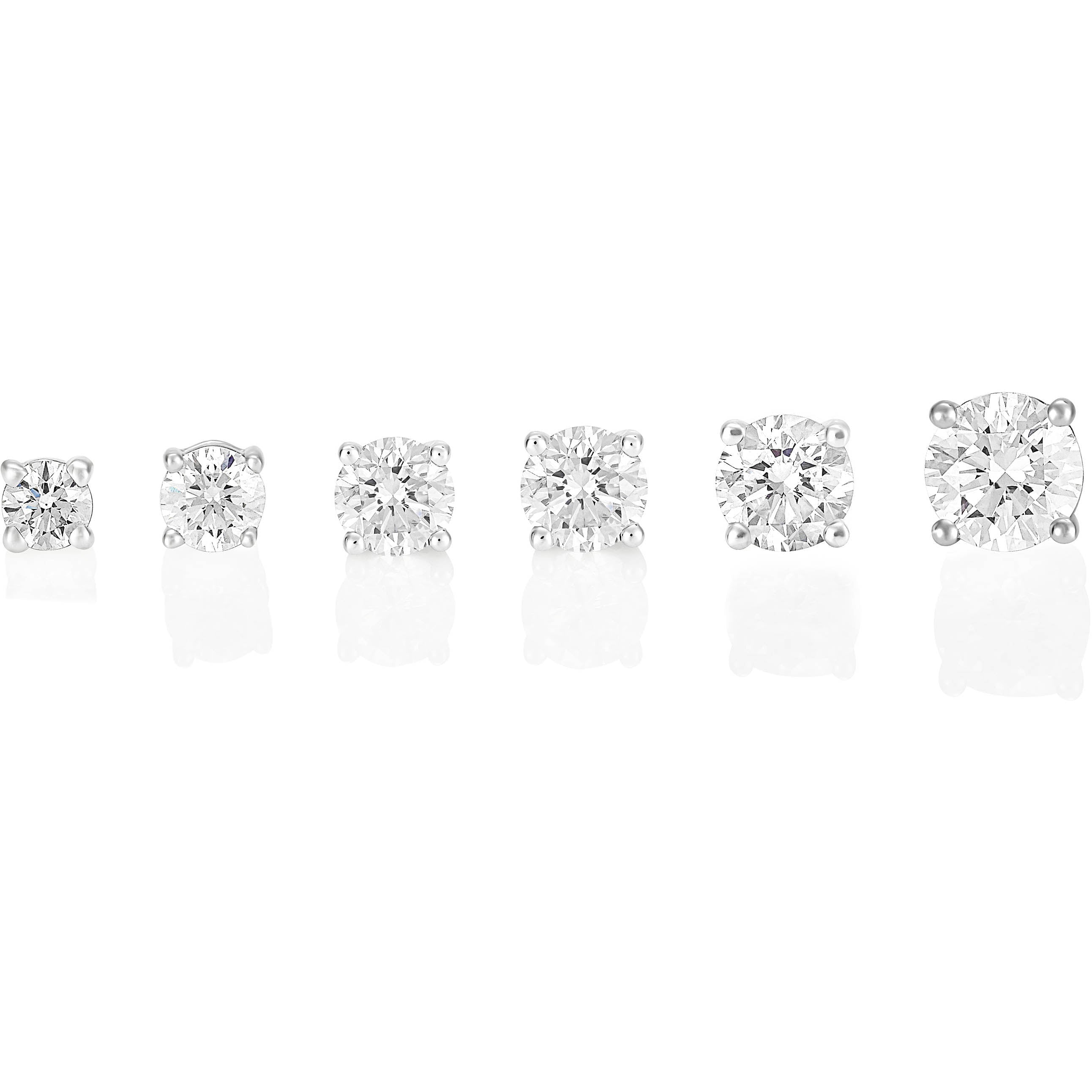 Palomino Solitaire Diamond Stud Earrings in 18 ct White Gold