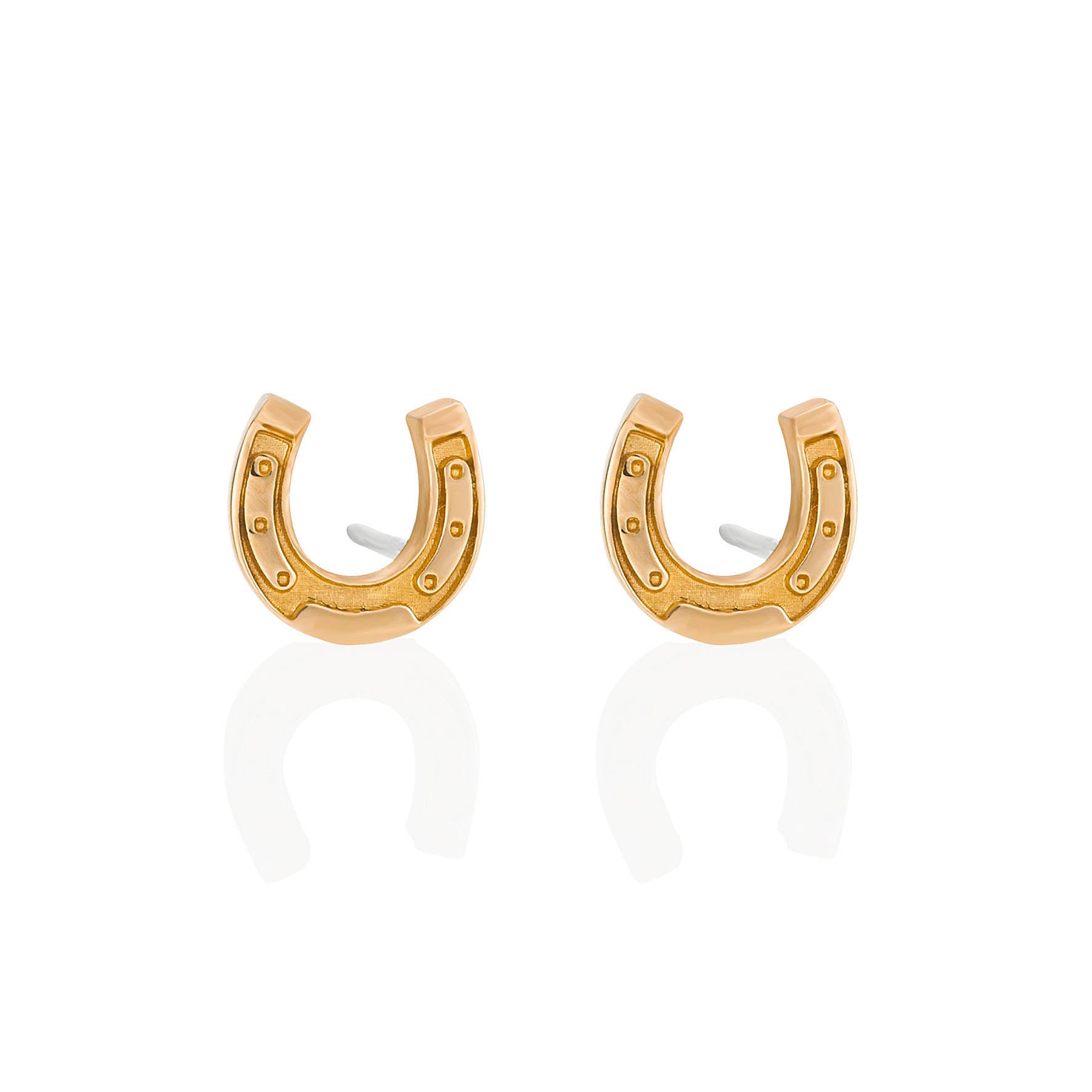 Horseshoe Stud earrings in 9ct Yellow Gold