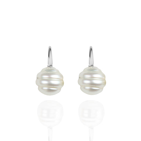 Sterling Silver Australian South Sea Pearl Drop Earrings